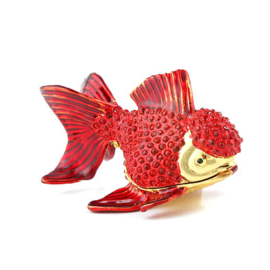 Red Goldfish Hinged Trinket Box