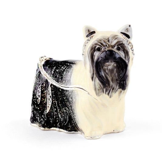 Jeweled Yorkie Dog Trinket Box