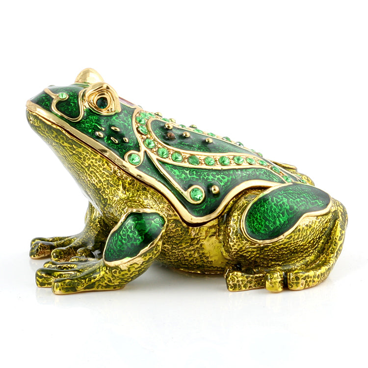Green Spotted Frog Trinket Box
