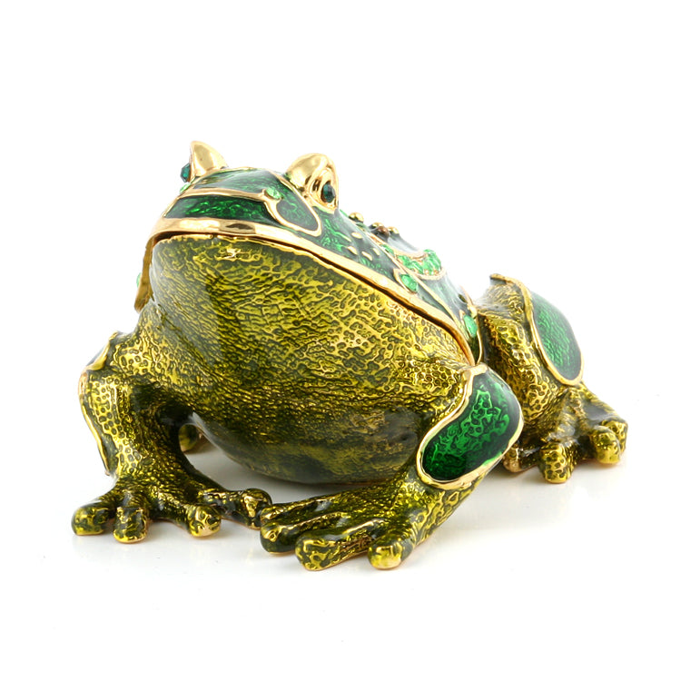 Green Spotted Frog Trinket Box
