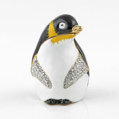 Funny Penguin Hinged Trinket Box