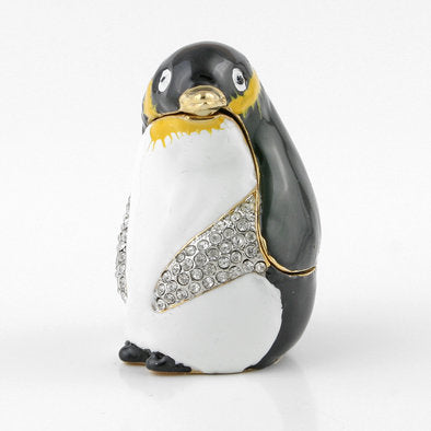 Funny Penguin Hinged Trinket Box