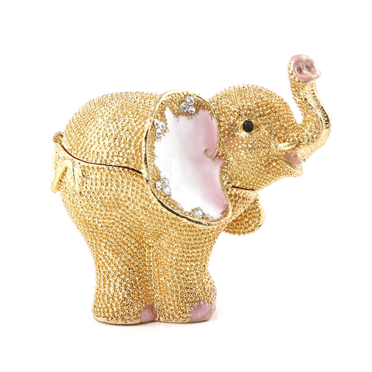 Golden Jeweled Elephant Trinket Box