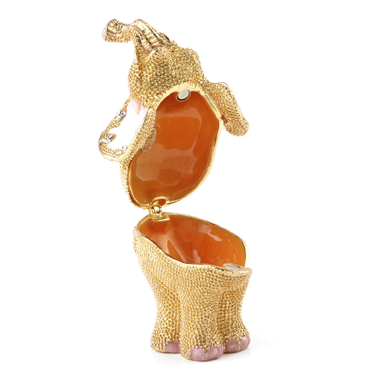 Golden Jeweled Elephant Trinket Box