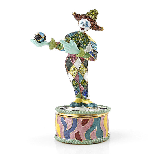 Juggling Old Fashion Clown Trinket Box