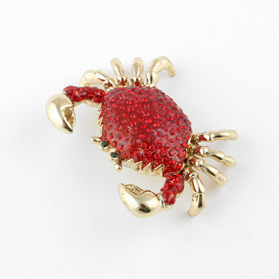 Red Crab with Crystals Trinket Box