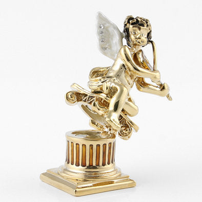 Golden Angel with Violin Trinket Box
