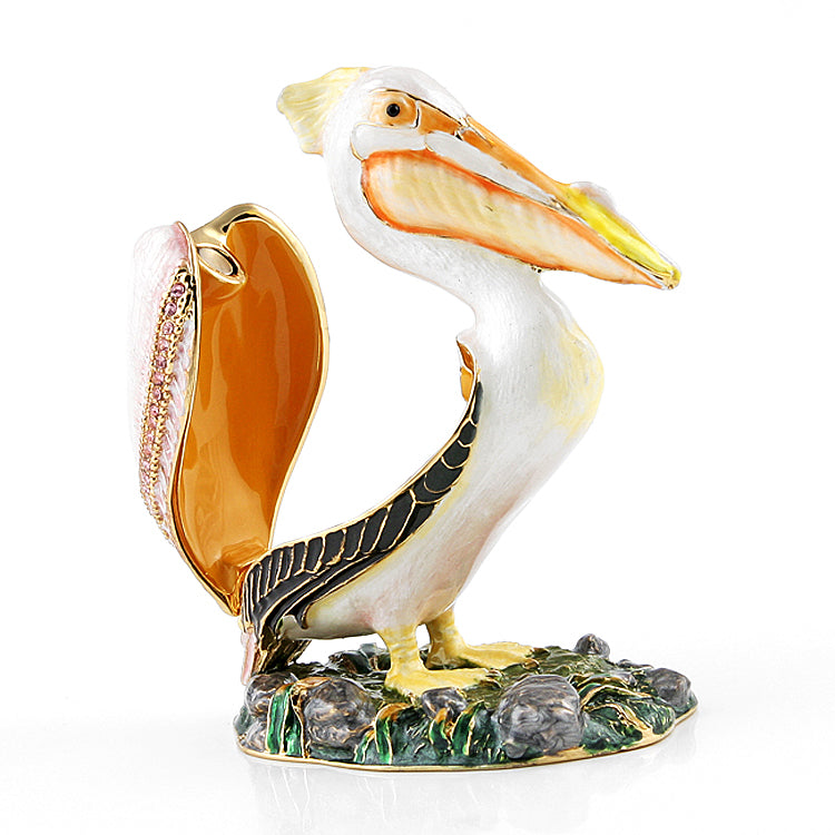 Jeweled Pelican Trinket Box