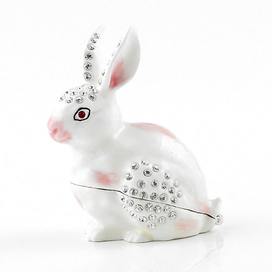 Easter Bunny with Crystals Trinket Box