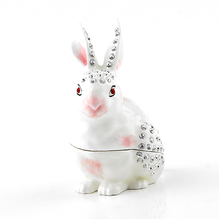 Easter Bunny with Crystals Trinket Box