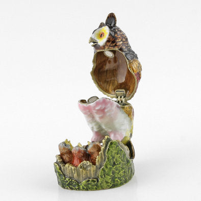 Mother Owl with Babies Trinket Box