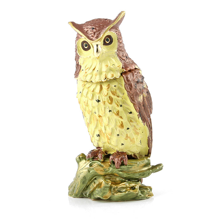 Perched Owl Hinged Trinket Box