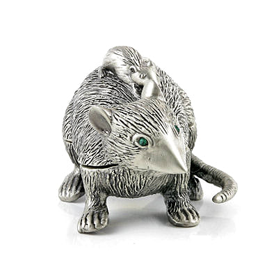 Cute and Friendly Rat Family Trinket Box