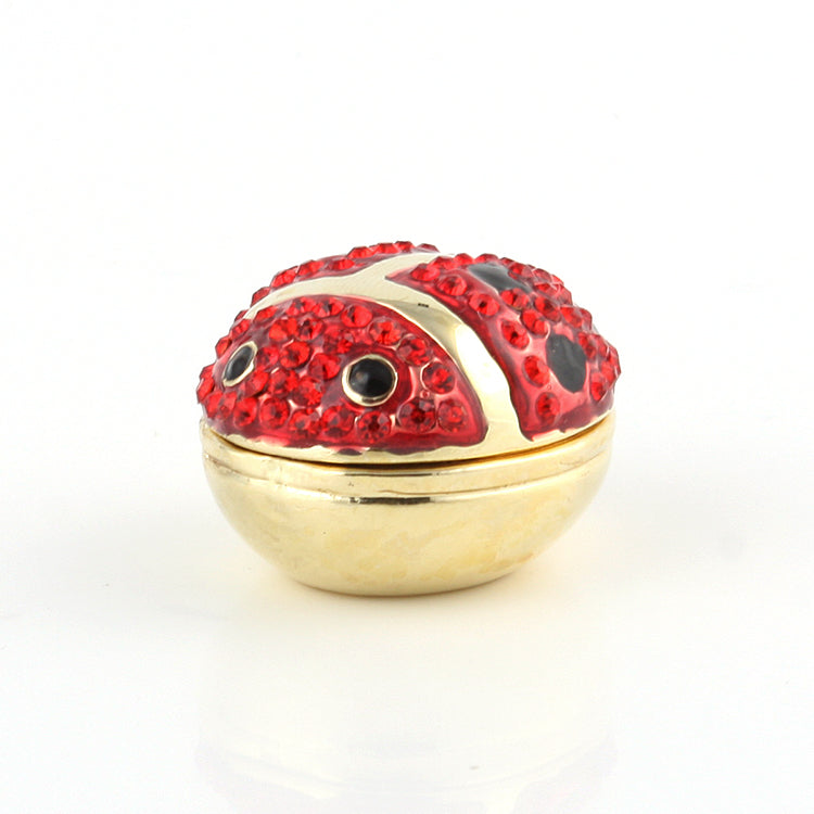 Jewel Encrusted Lady Bug Trinket Box