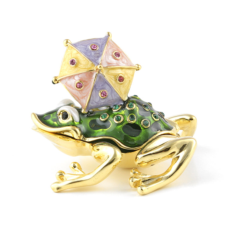 Rainy Day Frog Keepsake Box