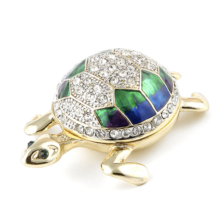 Blue and Green Bejewelled Tutle Box