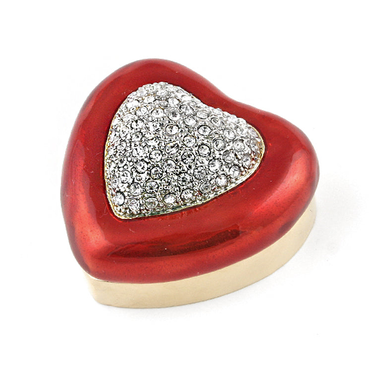 Heart Shaped Trinket Box with Crystals