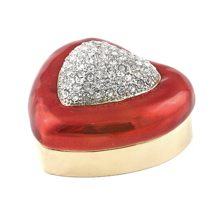 Heart Shaped Trinket Box with Crystals