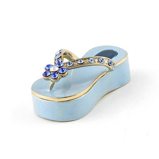 Blue Flip Flop Jeweled Keepsake Box