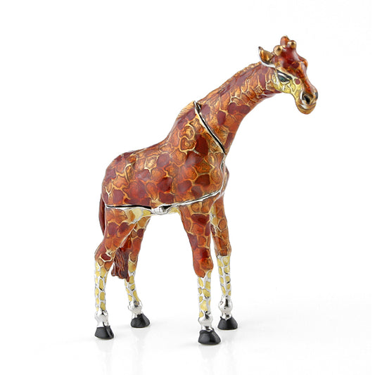 Brown and Red Jewelled Giraffe Keepsake Box