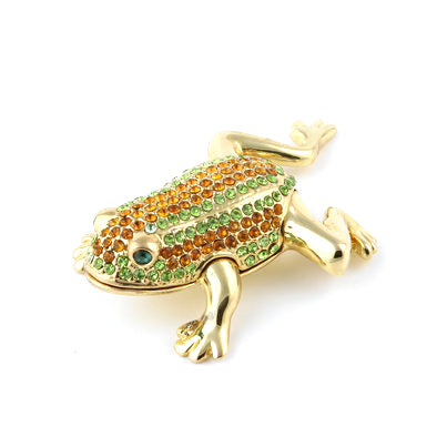 Green and Orange Jeweled Frog Box