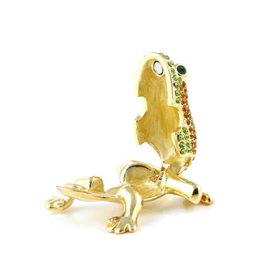 Green and Orange Jeweled Frog Box