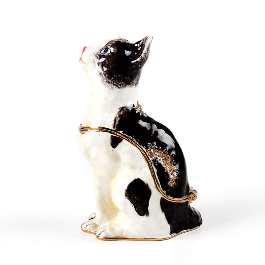 Black and White Cat Trinket Box