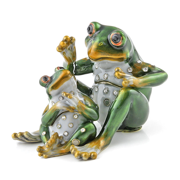 Frog Family Jeweled Trinket Box Set