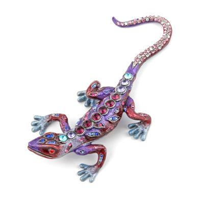 Fuschia Jeweled Lizard Trinket Box