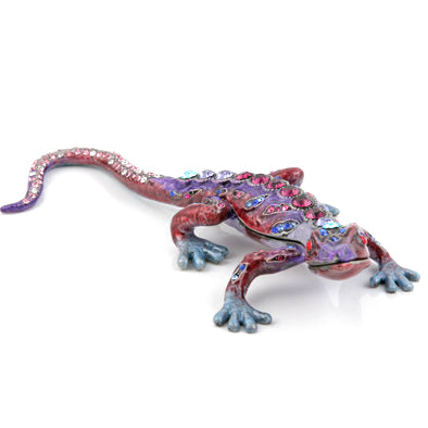 Fuschia Jeweled Lizard Trinket Box