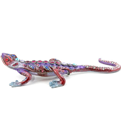 Fuschia Jeweled Lizard Trinket Box