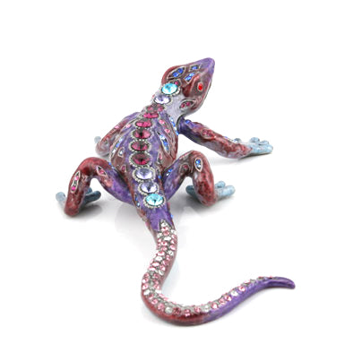 Fuschia Jeweled Lizard Trinket Box