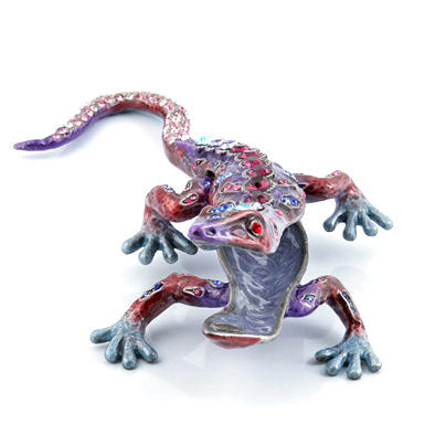 Fuschia Jeweled Lizard Trinket Box