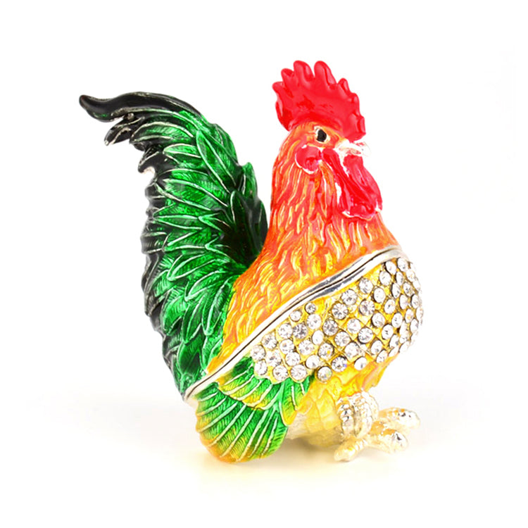 Striking Bright Rooster Keepsake Box