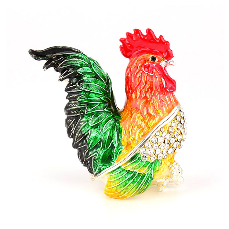 Striking Bright Rooster Keepsake Box