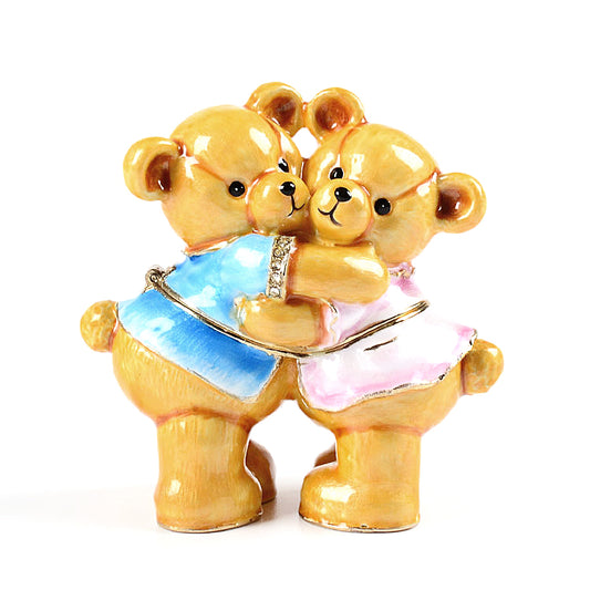 Hugging Teddy Bears Keepsake Box