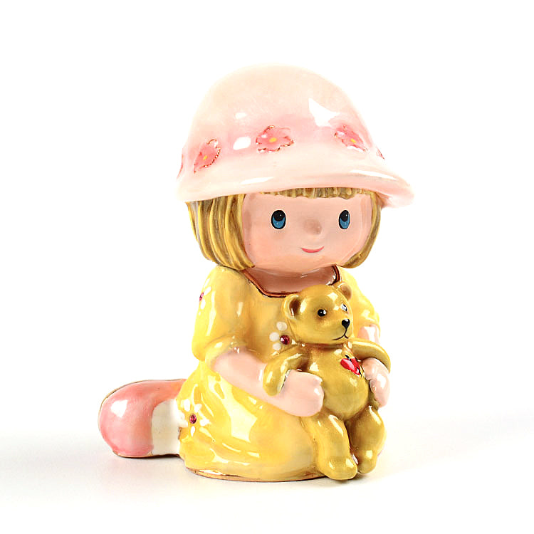 Little Girl with Teddy Bear Memories Box