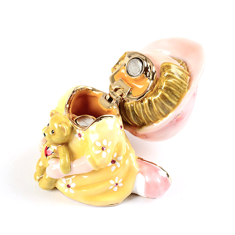 Little Girl with Teddy Bear Memories Box