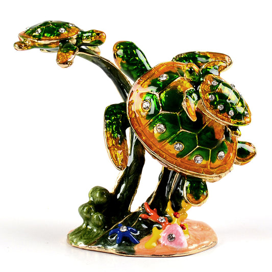 Sea Turtle Family Trinket Box