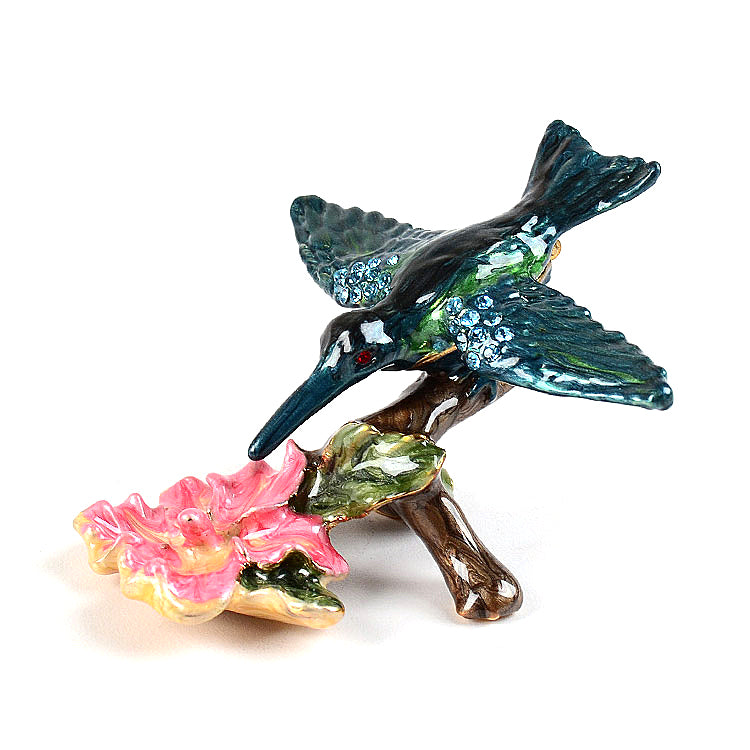 Hummingbird and Hibiscus Trinket Box