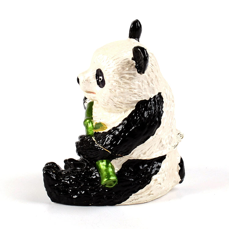 Panda With Bamboo Figurine Keepsake Box