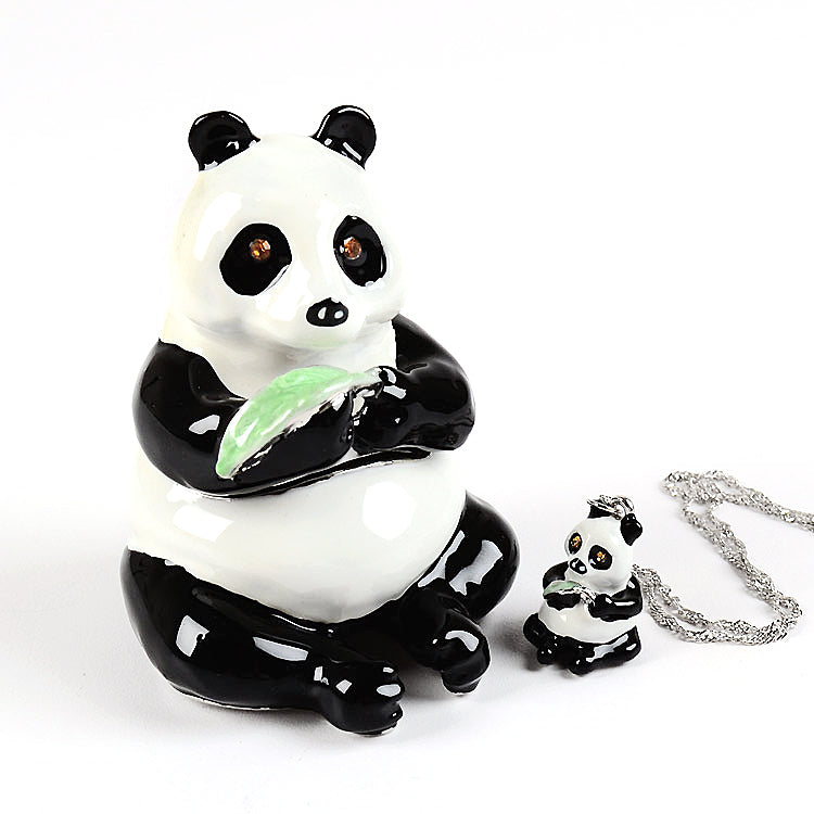 50% OFF Sale - Panda Trinket Box & Necklace Set