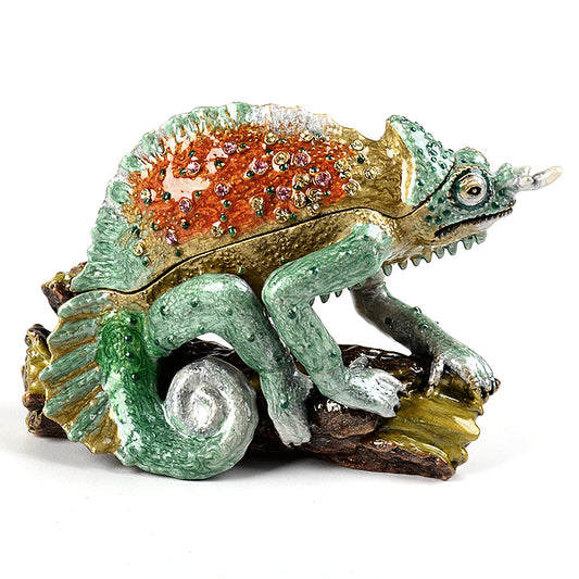 Green Chameleon Trinket Box