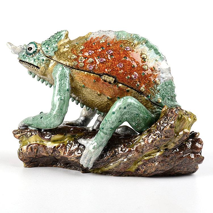 Green Chameleon Trinket Box