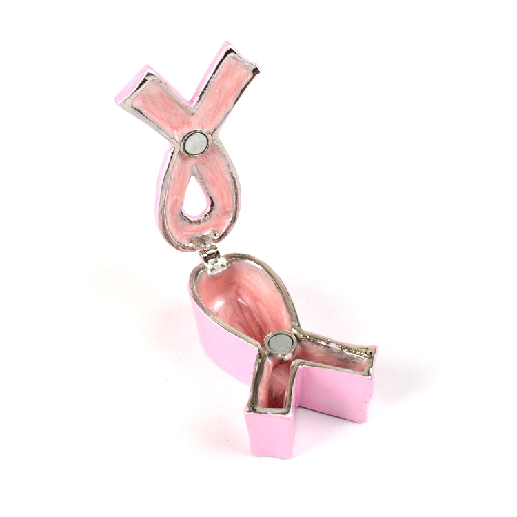 Pink Crystals Cancer Awareness Ribbon Box