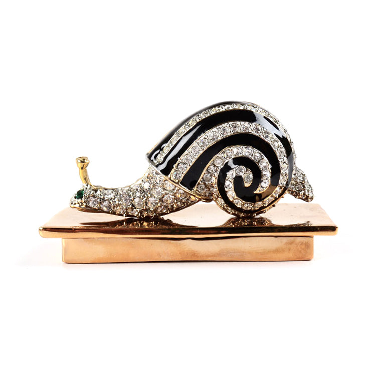 Fancy Snail with Crystals Trinket Box