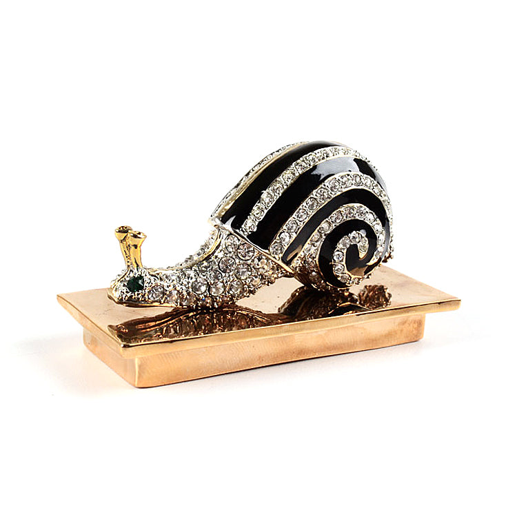 Fancy Snail with Crystals Trinket Box