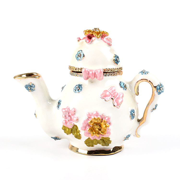 Floral Teapot Trinket Box