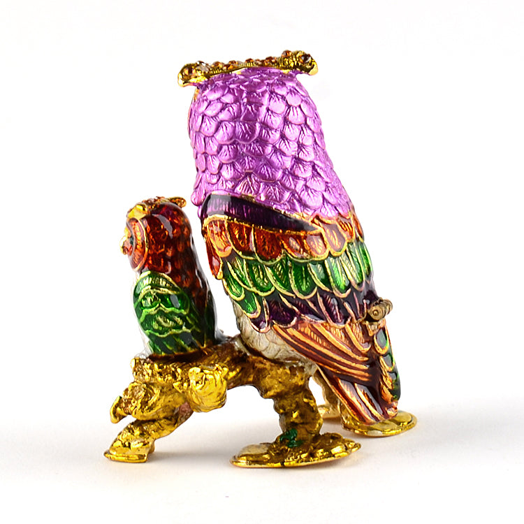 Colorful Owls Family Trinket Box