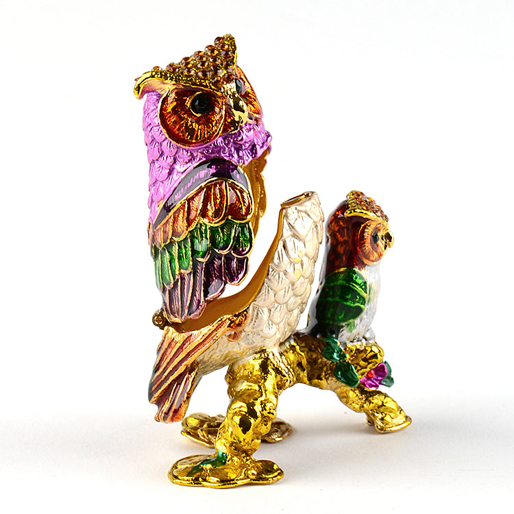 Colorful Owls Family Trinket Box
